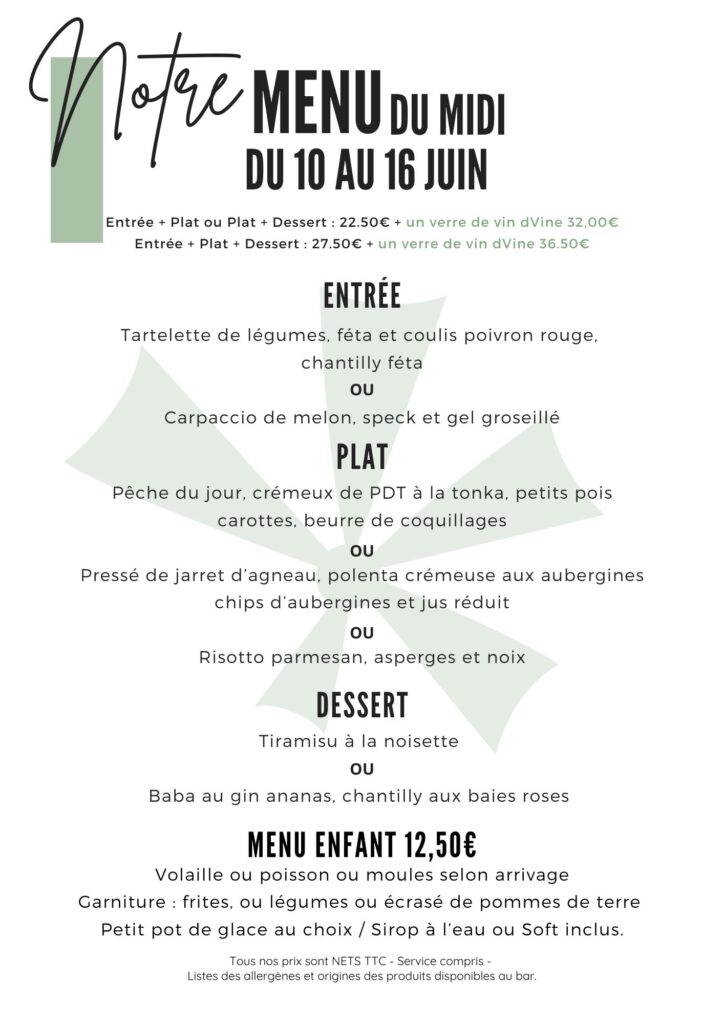 Menu Moulin 