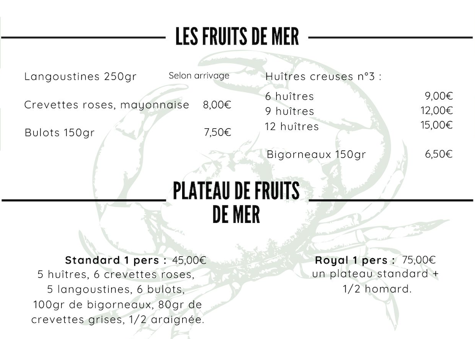 fruits de mer<br />
