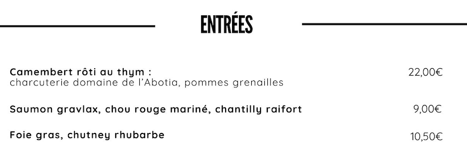 Les entrées