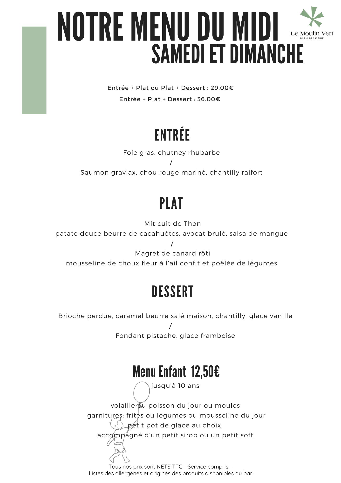 Menu midi du WD